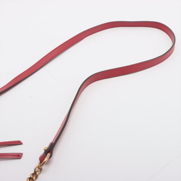 Sold✅Gucci GG Marmont Leather Chain Shoulder Bag Red 448065 - Picture 5 of 9